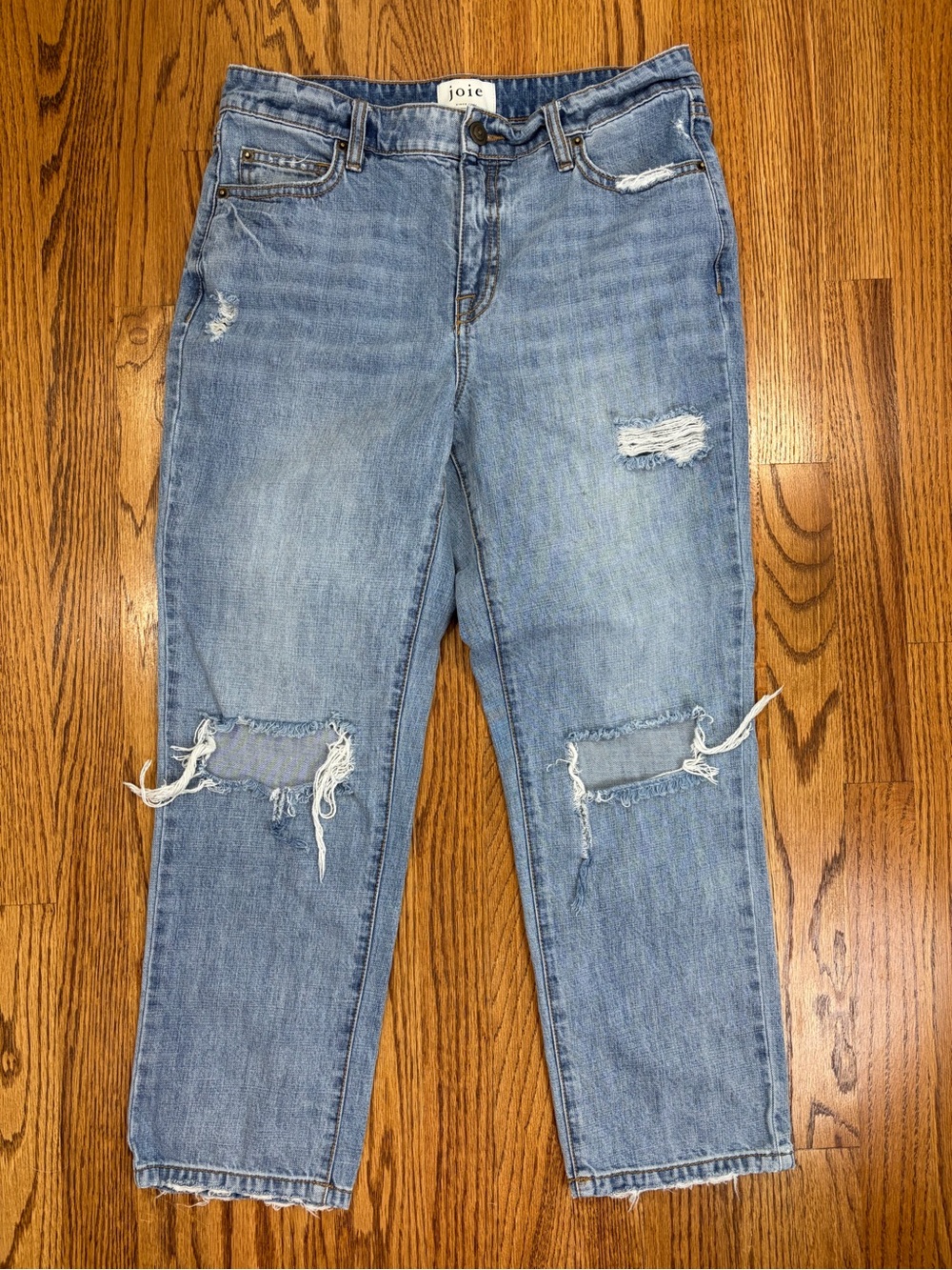 Joie Light Wash Distressed Boyfriend Jeans (27)